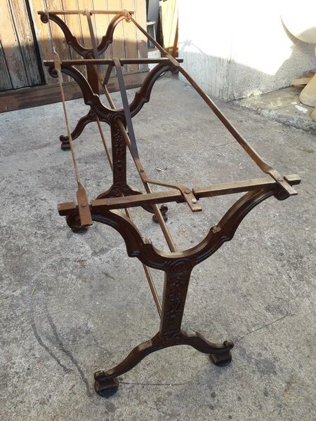 Table bistro double ep art deco 1930 cast marble