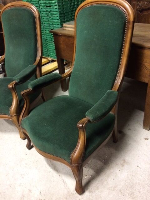 Pair of voltaire noyer armchair