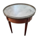 Round cherry guerion with white marble top