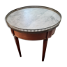 Round cherry guerion with white marble top
