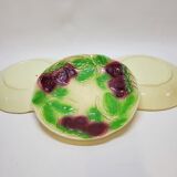 3 old plates in slip decoration strawberries and grapes
