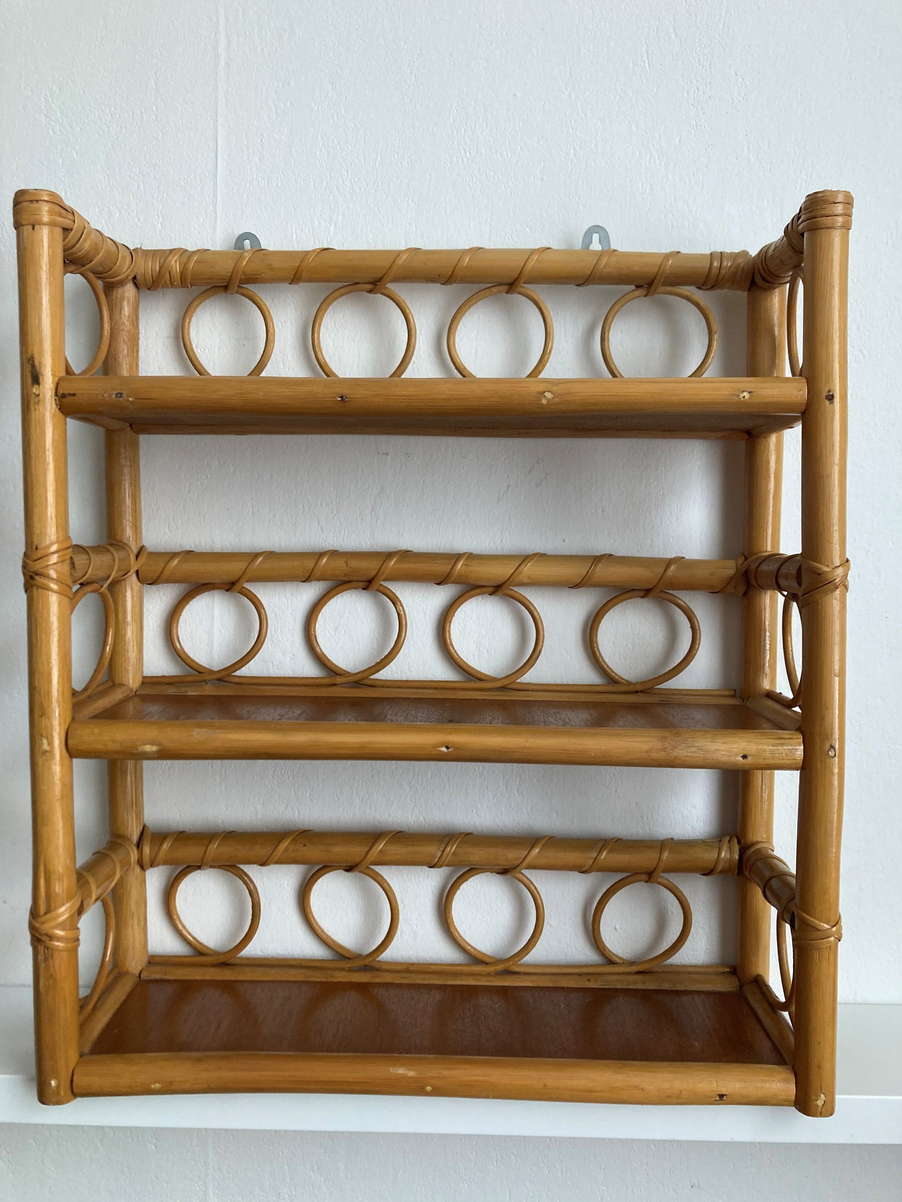 Rattan wall shelf 70s