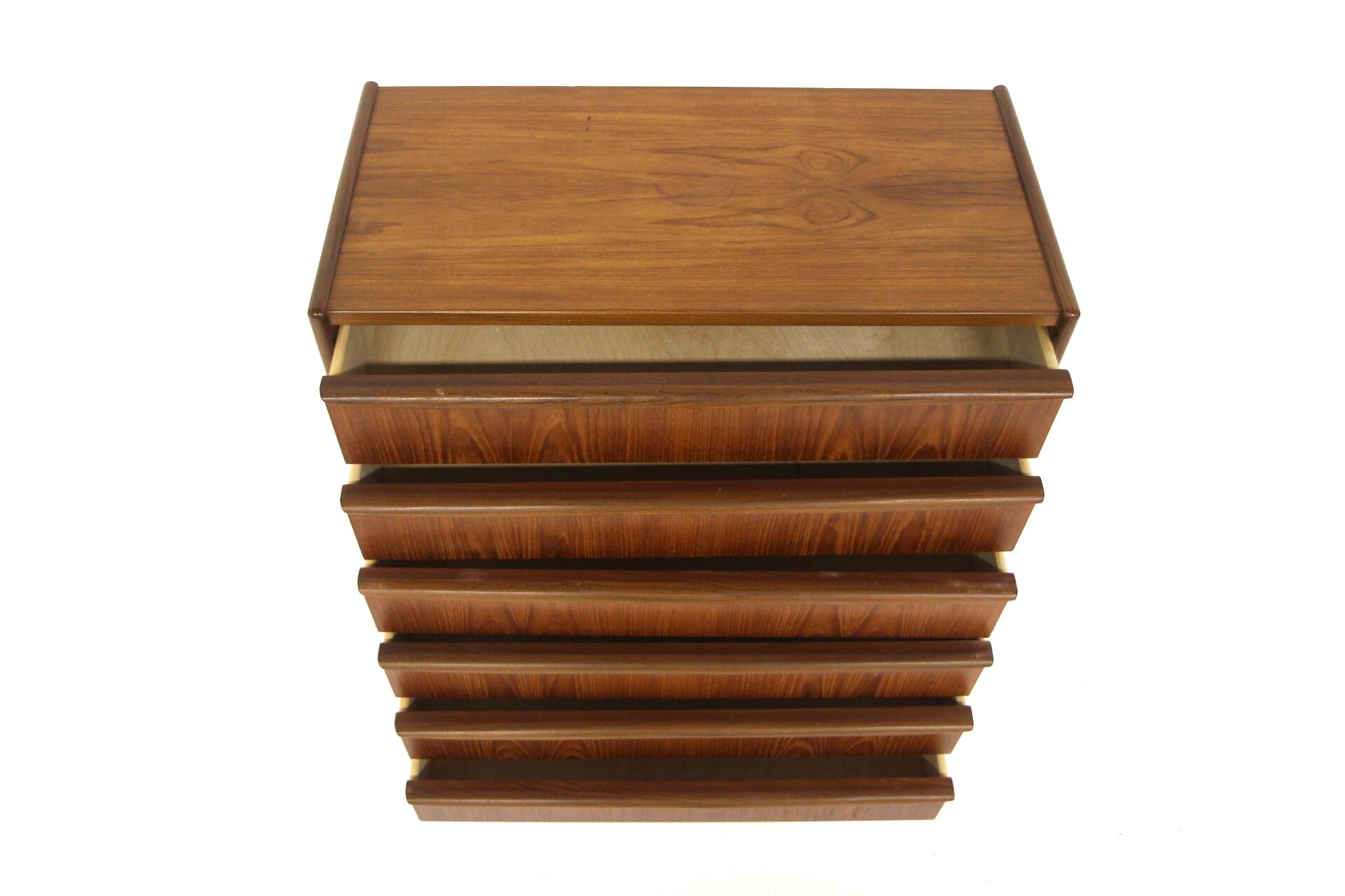 Scandinavian "tallboy" chest of drawers in teak, Denmark, 1960.