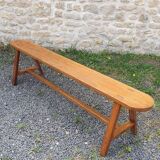 Vintage solid oak bench, 1950s
