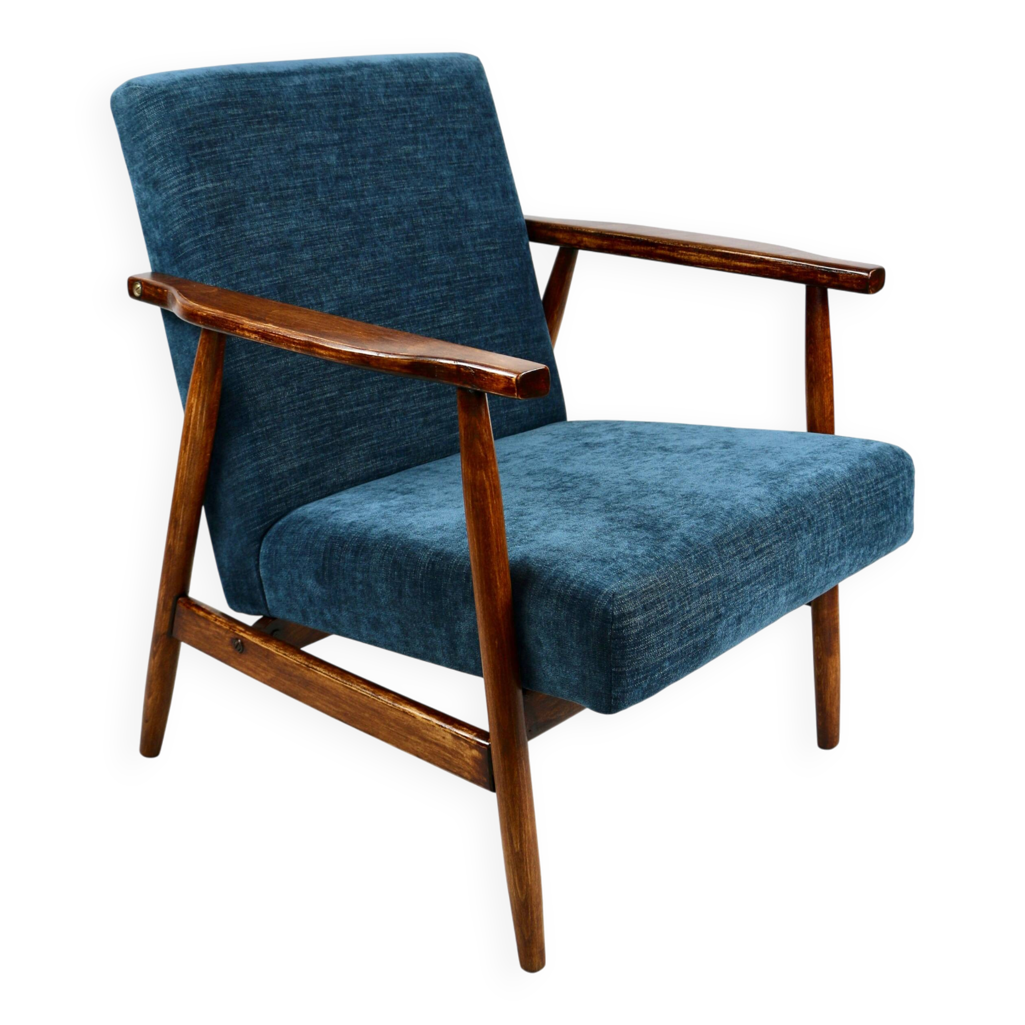 Fauteuil vintage, années 70 bleu - marine comme Lis