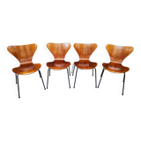 4 chaises Butterfly 3107 Arne Jacobsen 1971