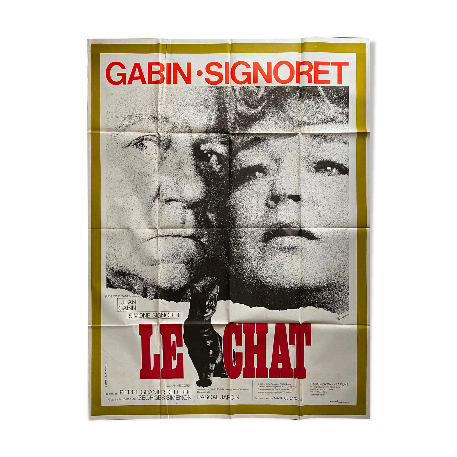 Cinema poster "Le Chat" Jean Gabin, Simone Signoret 120x160cm 1971