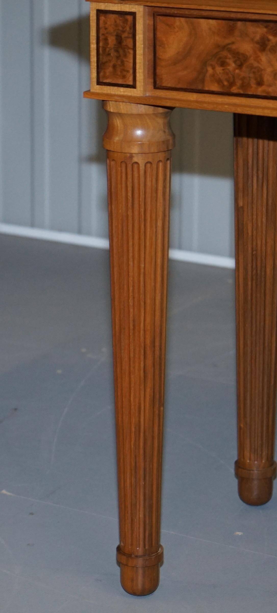 Pair of console tables David Linley 1993 walnut burr