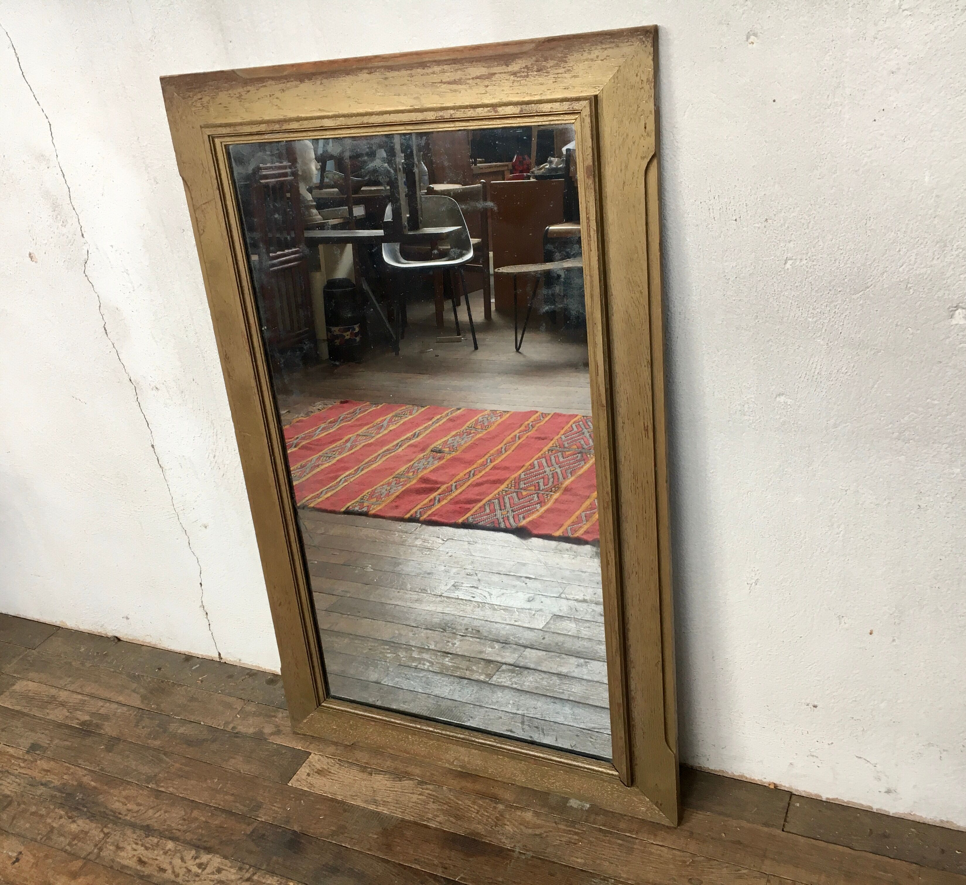 Vintage 1960 gilded wooden mirror