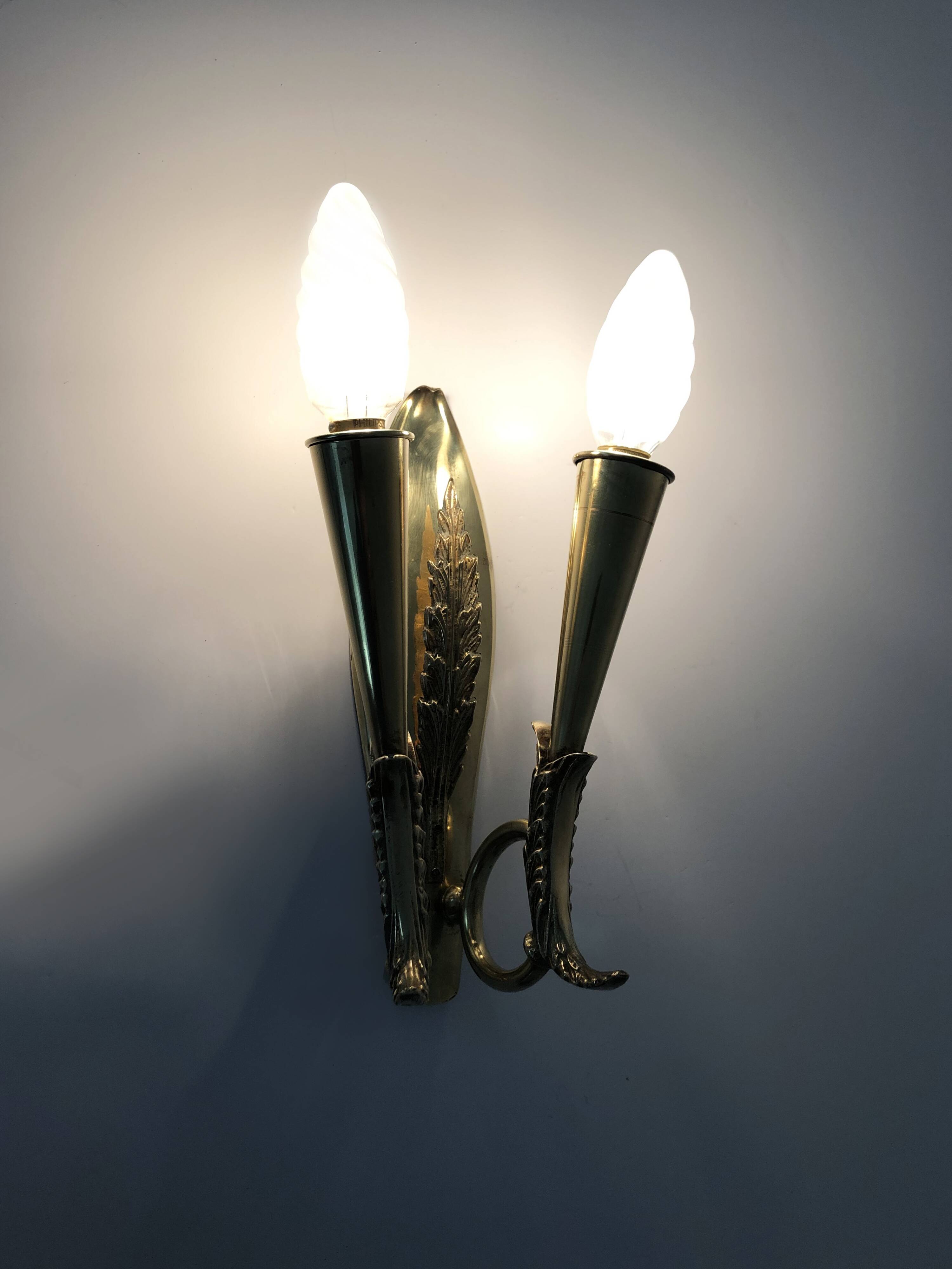 Pair of wall lights, Italy 1950s