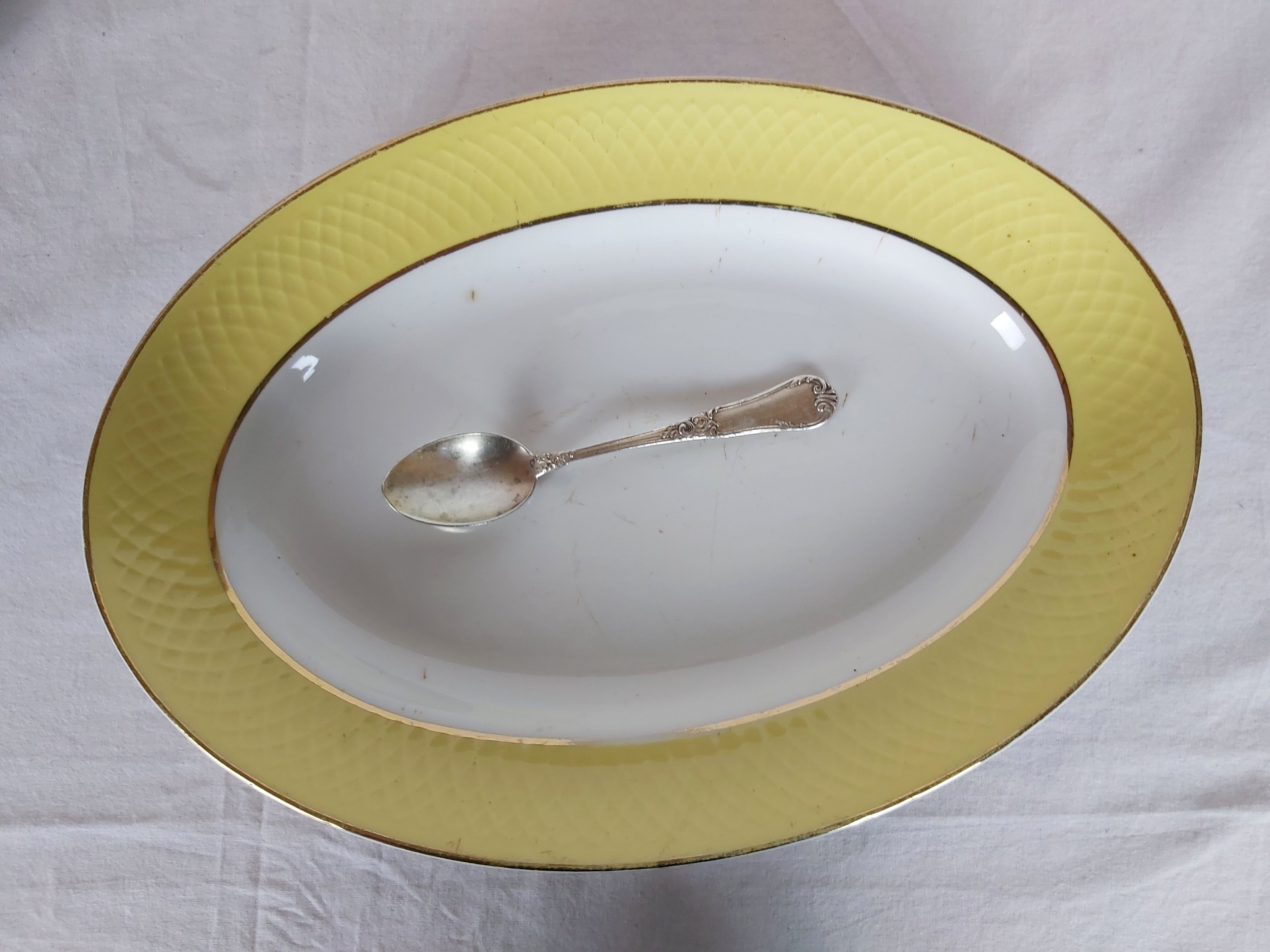 French vintage Orchies oval tray from Moulin des Loups