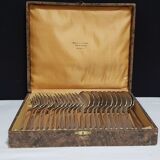 23-piece silver metal art deco cutlery set
