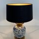 Pair of porcelain lamps with Chinese-style decorations and brass.