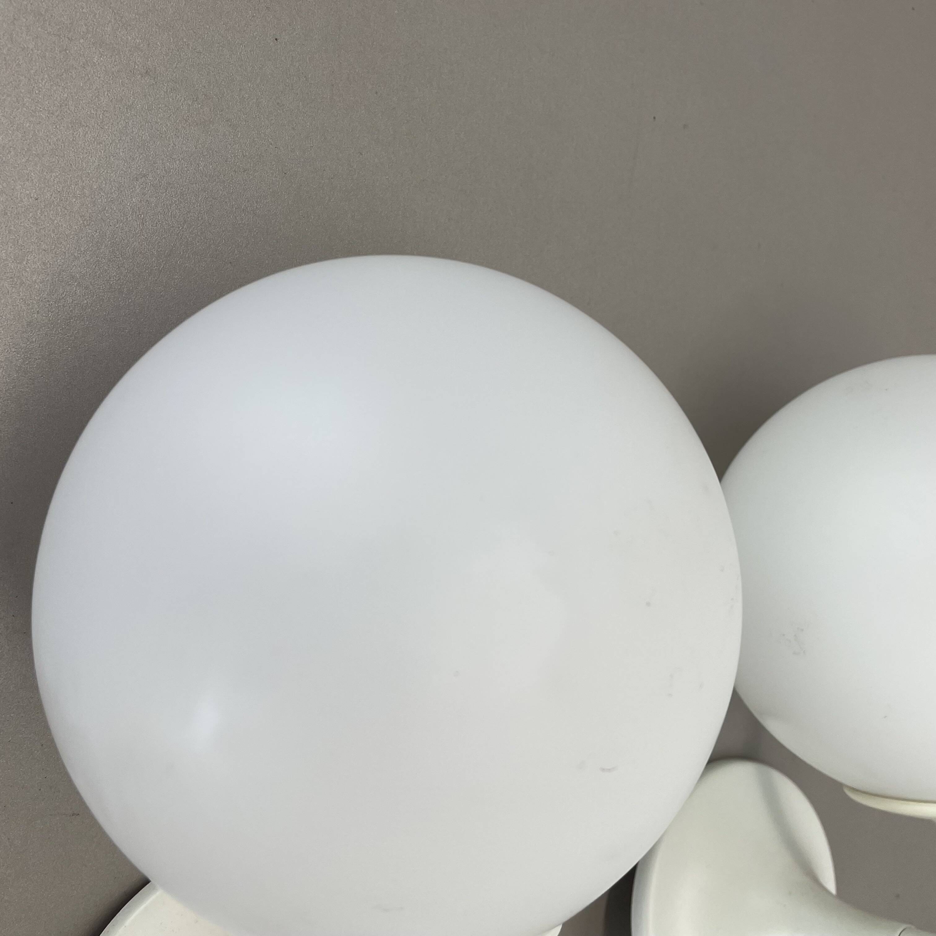 Set of Two white Ball Wall Lights by E. R. NEELE for Temde, Switzerland, 19