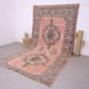 Tapis berbère en laine vintage marocain rose grand 212 x 394 cm, tapis fait main