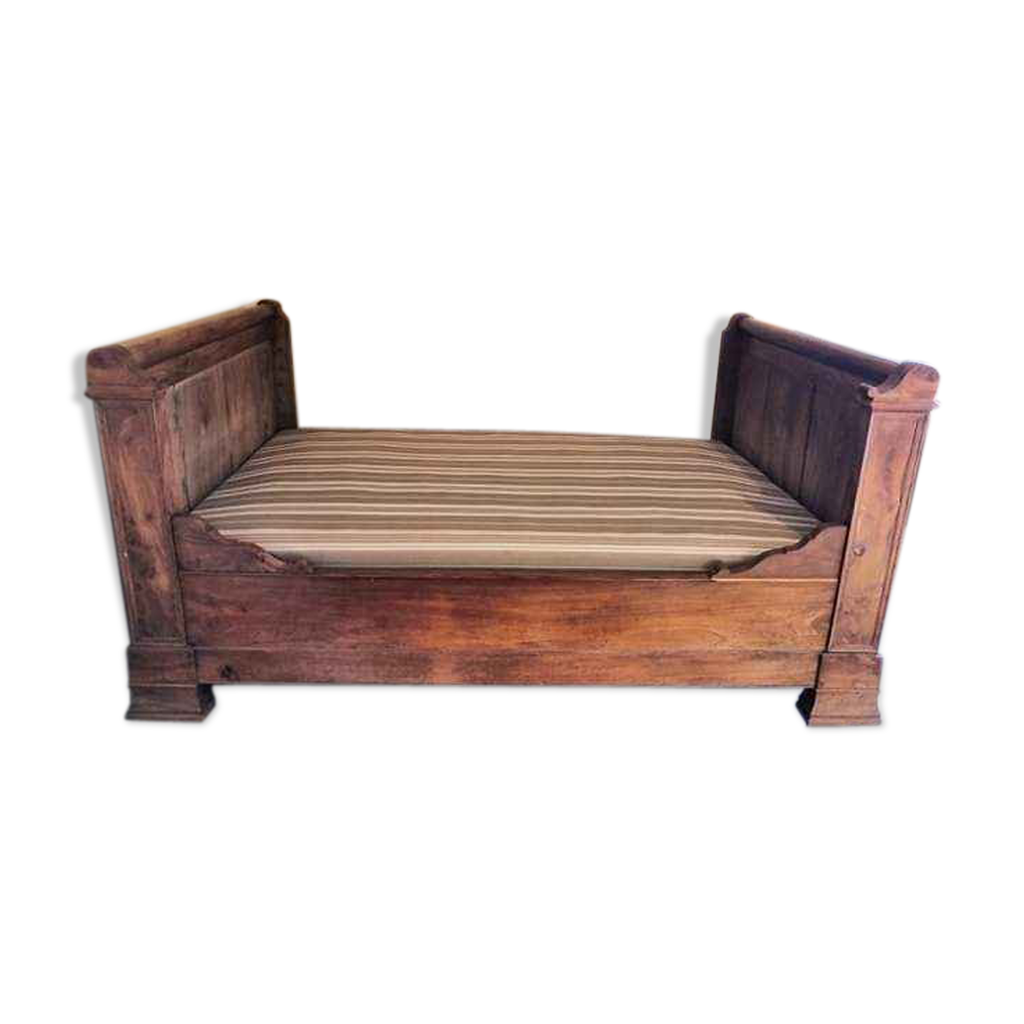 Ancien Lit Bateau En Bois Pour Enfant, Style Rétro, Avec Mécanisme à Rouleaux, Compatible Avec Un Matelas De 140x190 Cm