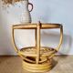 Vintage rattan side table with two round tops – 1960