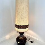 1970s floor lamp - ceramic and fabric lampshade