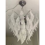 Contemporary leaflets murano glass chandelier in vintage style