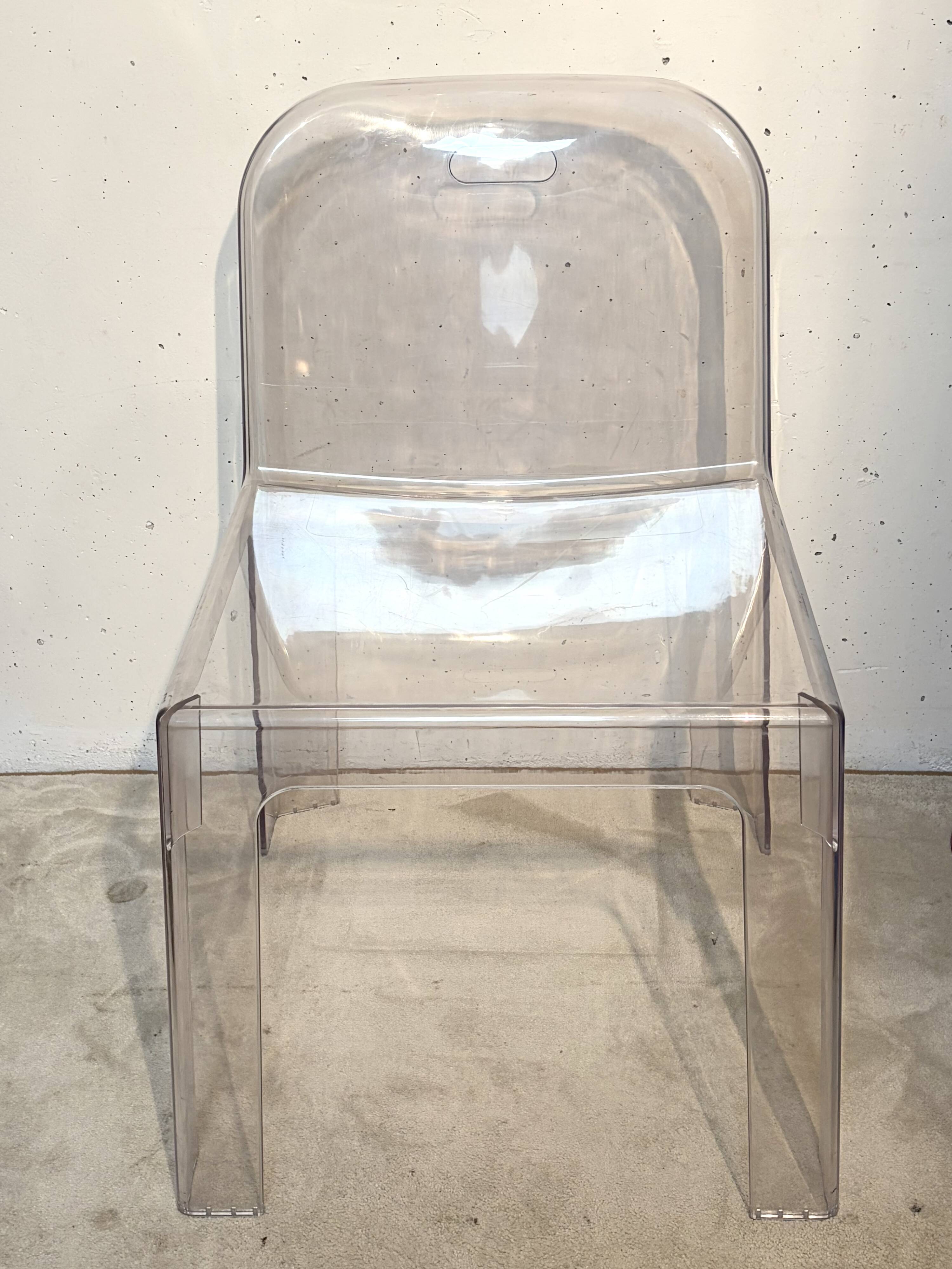 Transparent chair Trono, Sottsass Associati, Segis