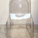 Transparent chair Trono, Sottsass Associati, Segis