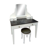 Coiffeuse plateau marbre avec tabouret