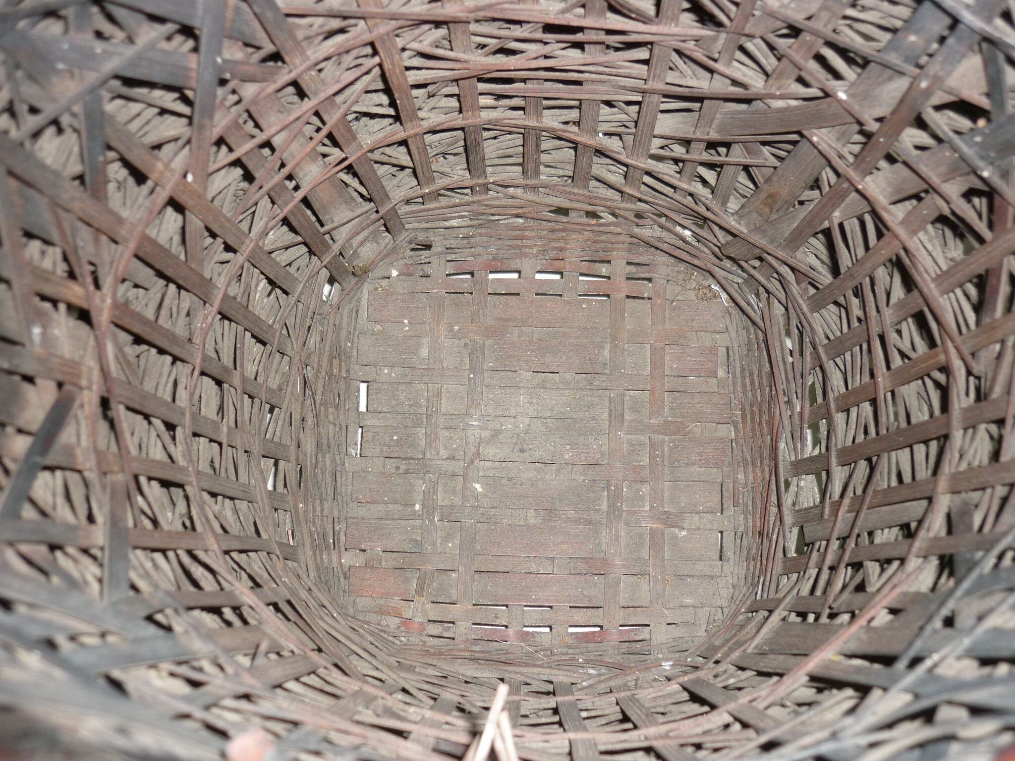 Egg-shaped basket with its woven vegetable handle