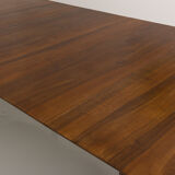 Custom-made solid walnut dining table with 4 extensions, for 6 to 16 people