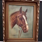 Oil on canvas, alezan horse head