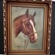 Oil on canvas, alezan horse head