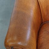 Set of 2 club chairs made of sheepskin leather