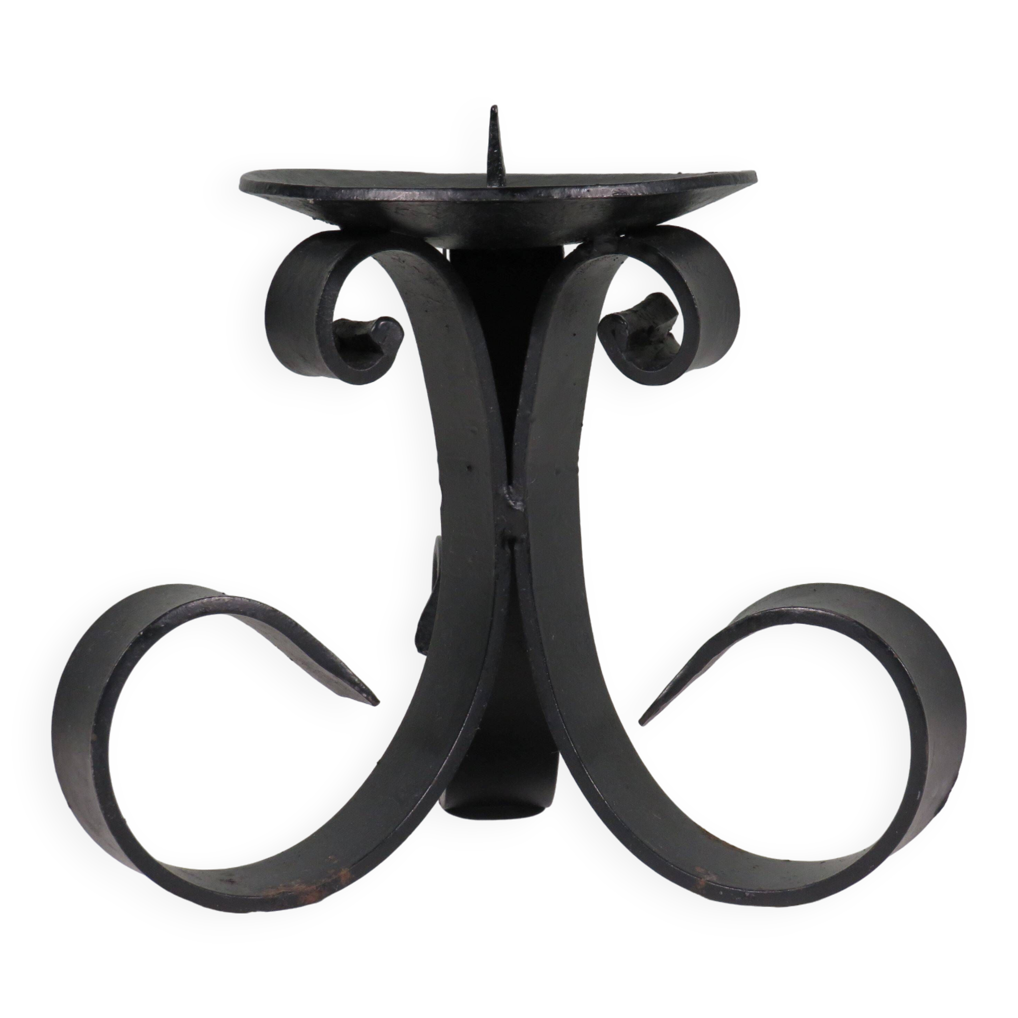 Hand forged vintage candlestick for large candle.