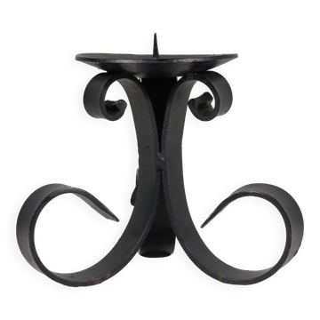 Hand forged vintage candlestick for large candle.