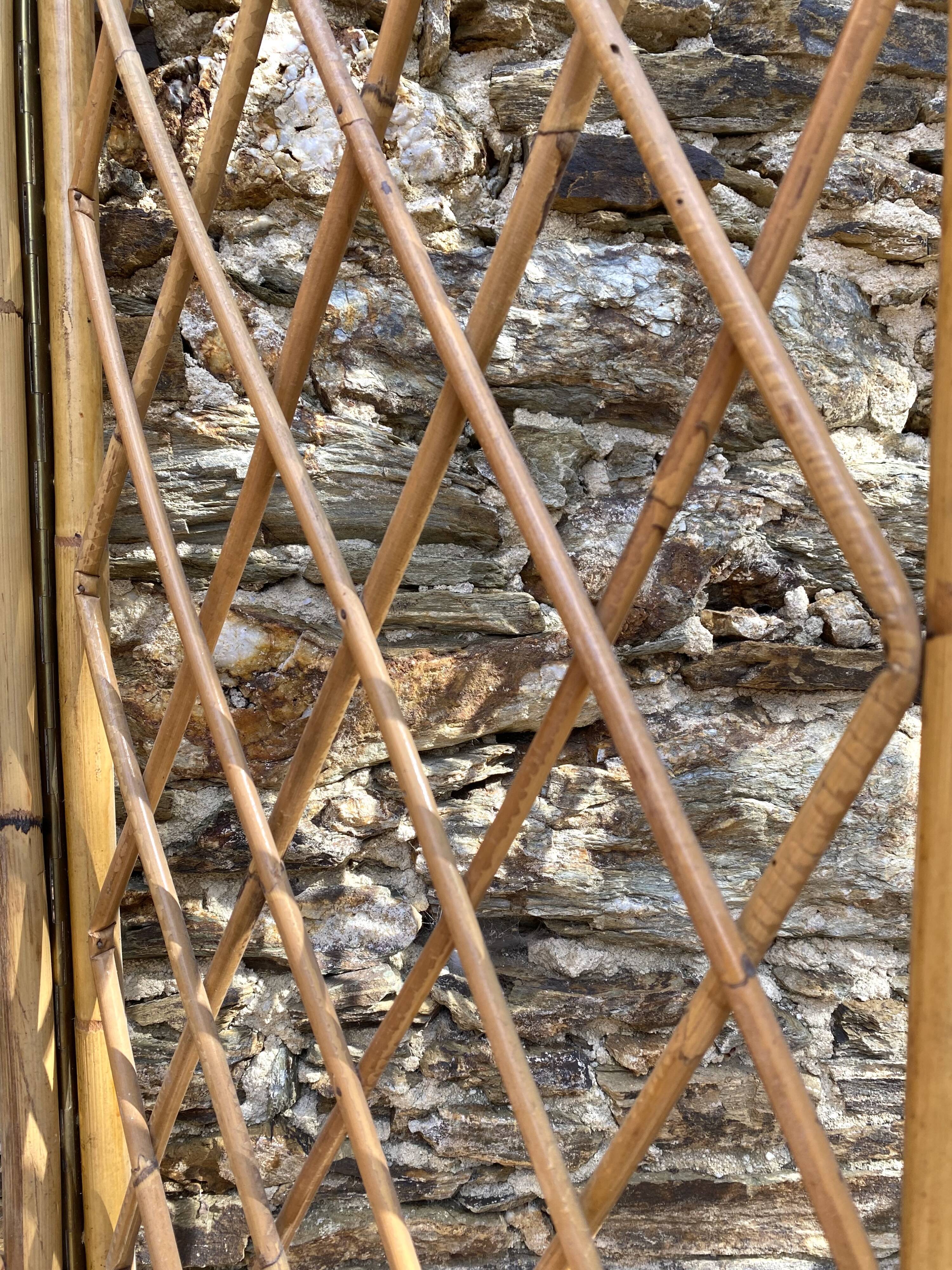 Vintage 4-sided rattan screen