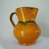 Enamelled terracotta pitcher