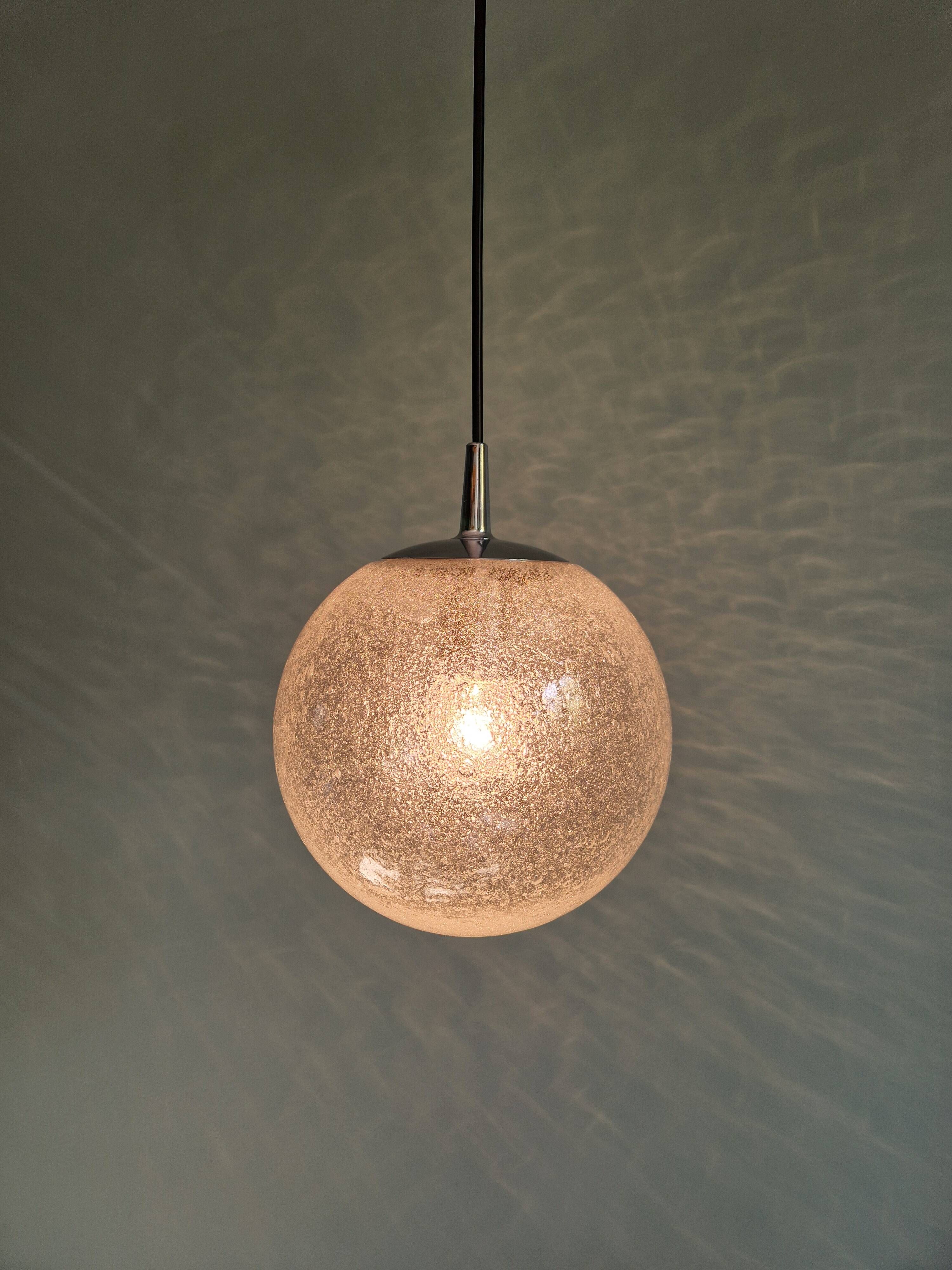 Peill & Putzler blown glass pendant light, 1970s