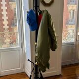 Golden metal coat rack with 14 hooks - 1970s