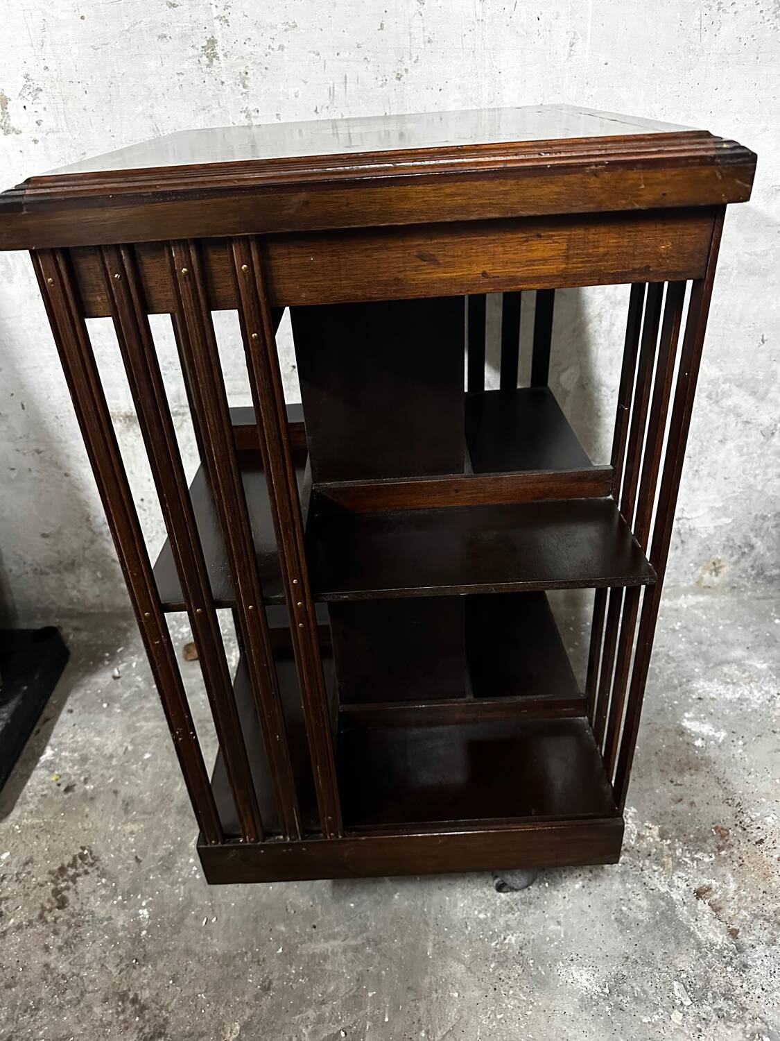 Revolving bookcase in mahogany and marquetry - art deco