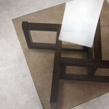 Italian Wooden & Smoked Glass Coffee Table, 60s