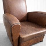 Pair of leather club armchairs – Mid-20th century
