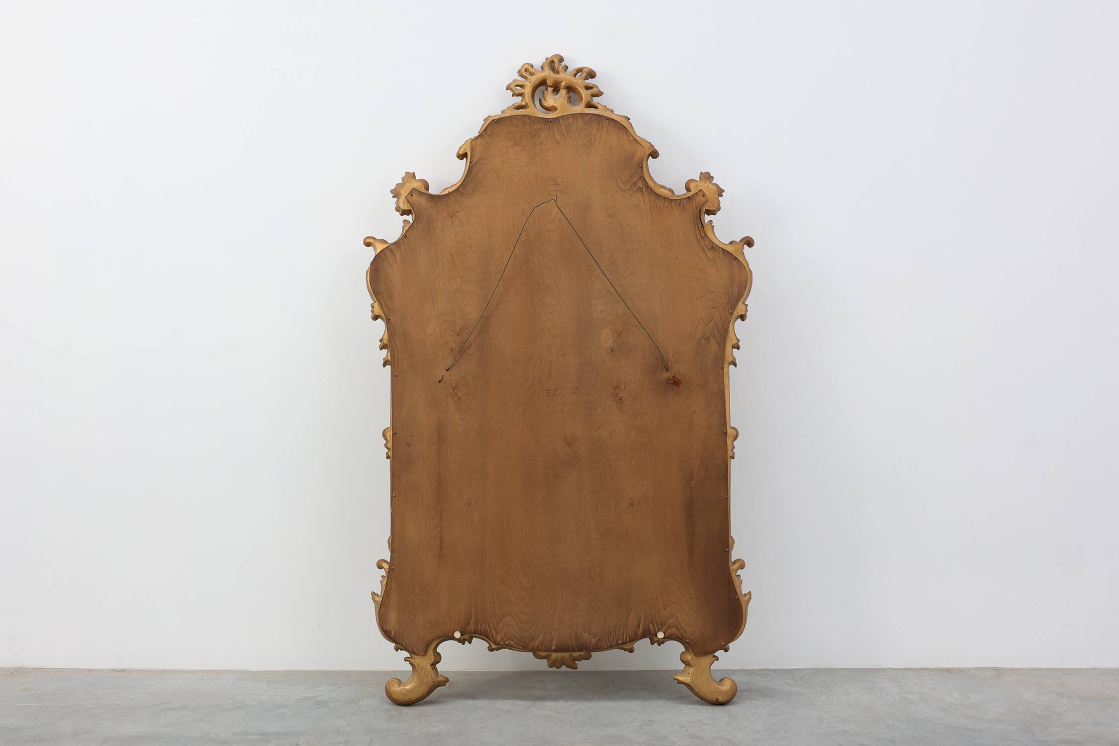 20th century large gilded baroque style mirror by Deknudt, Belgium