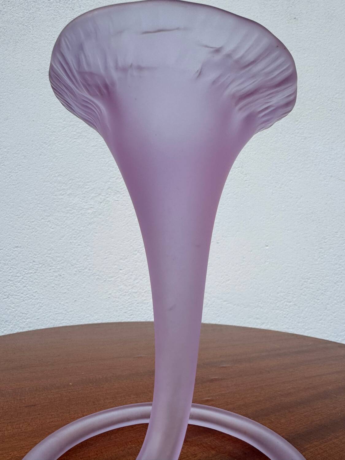 Old blown glass cornucopia vase