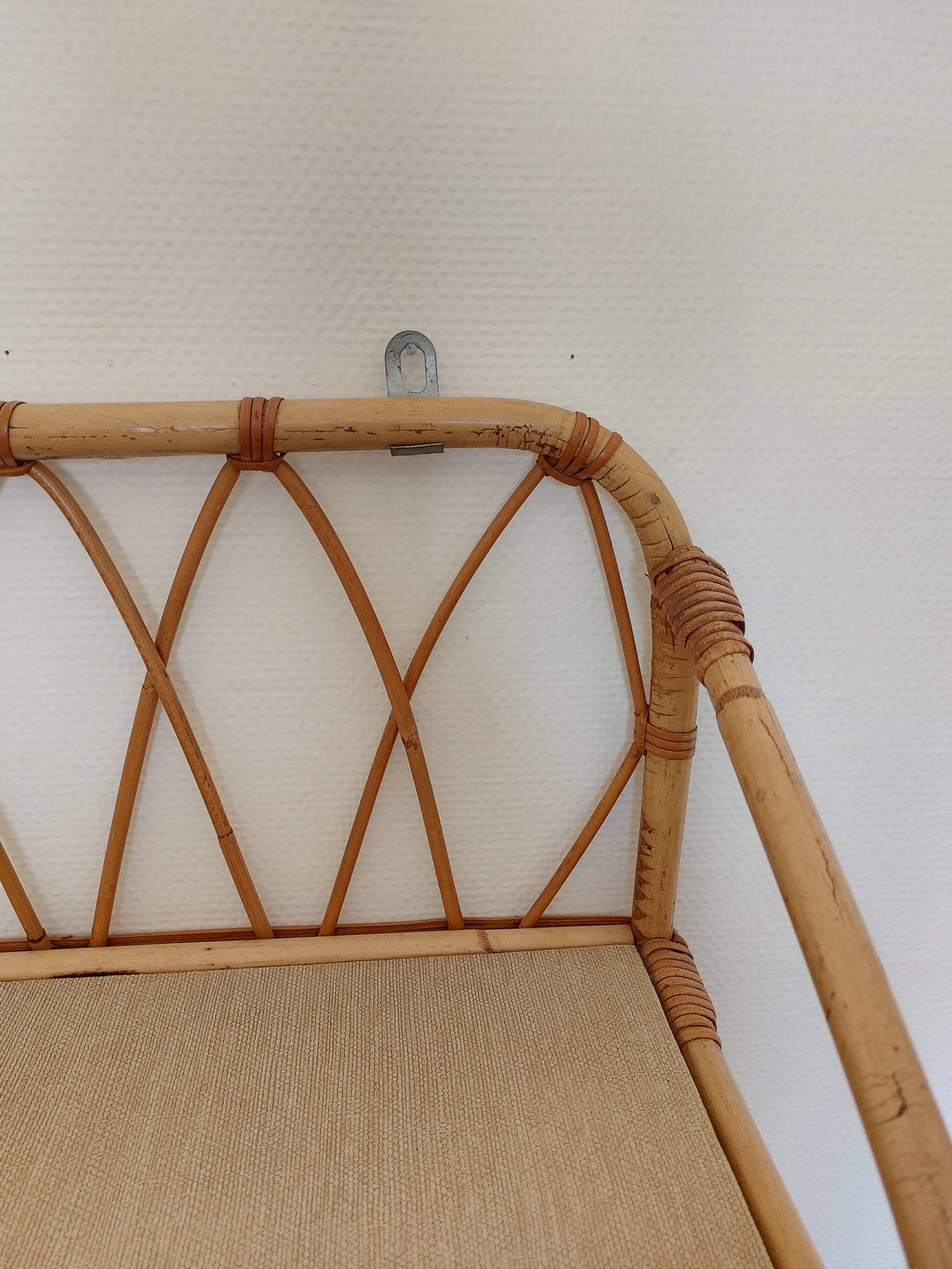 Vintage rattan shelf