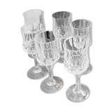 Cristal d’Arques Longchamp – Set of 6 stemmed glasses n 3 – Vintage 24% PbO