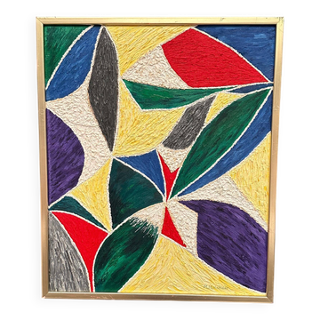 Original Swedish Oil on Canvas – “Abstract Composition II ” by M. Hulander