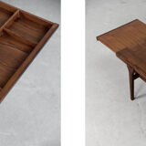 Danish extendable teak coffee table with drawer, 1960s