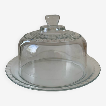 Assiette et cloche en verre Arcoroc