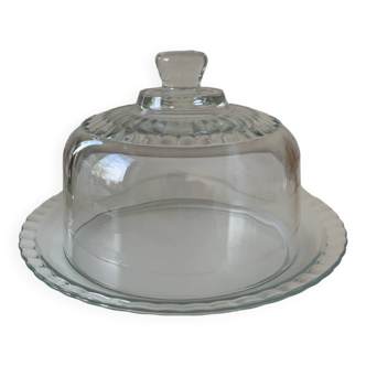 Assiette et cloche en verre Arcoroc