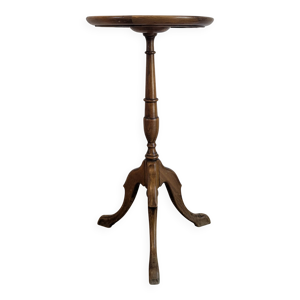 Guéridon ancien tripode - cuir