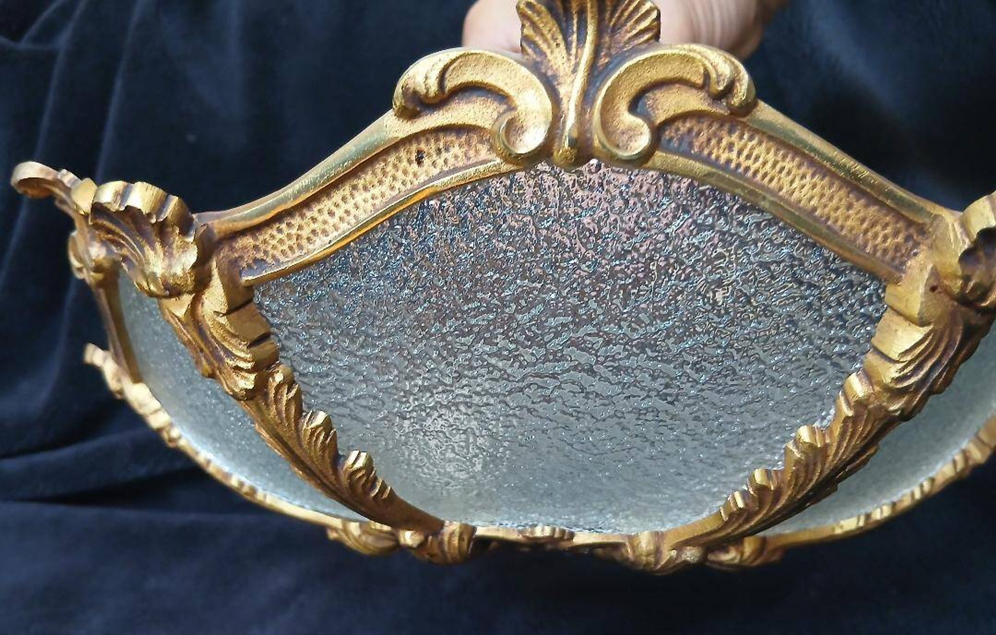 Bronze-gilt ceiling light and glass – Louis XV style